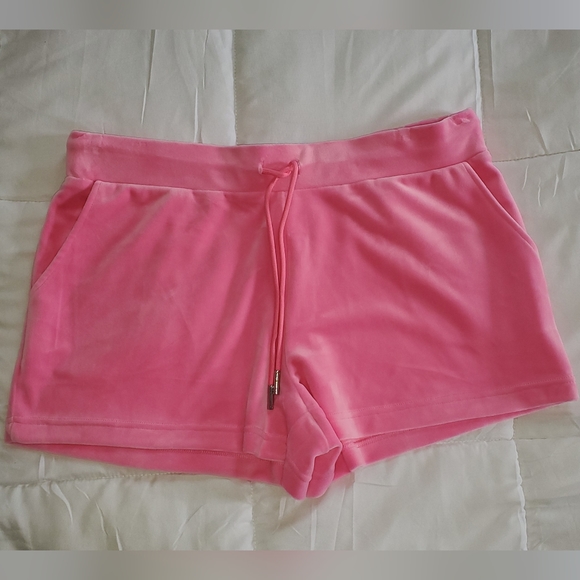 Juicy Couture Big Bling Velour Track Shorts Women's XL Pink - Picture 3 of 10
